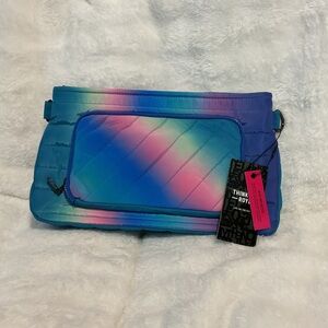 THINK ROYLN Vibrant Blue and Pink Quilted Clutch